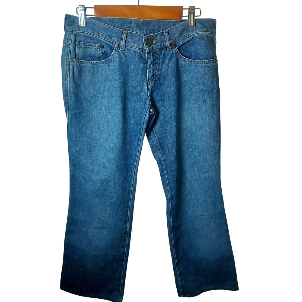 Alexander McQueen Blue Straight Leg Jeans Embroidered Logo Italy IT 42